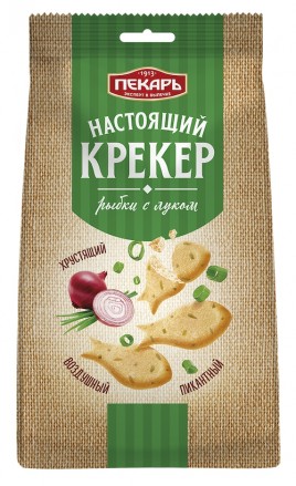 Крекер Настоящий рыбки с луком 220гр Славянка