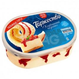 БЗМЖ Мороженое Клубничный Чизкейк 420гр контейнер Инмарко