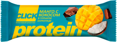 Батончик фруктовый Клик манго-протеин 40гр