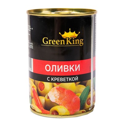 Оливки с креветкой 270гр ж/б ключ Грин Кинг