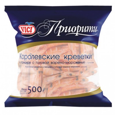 Королевские креветки в панцире в/м 30/40 Vici 500г.
