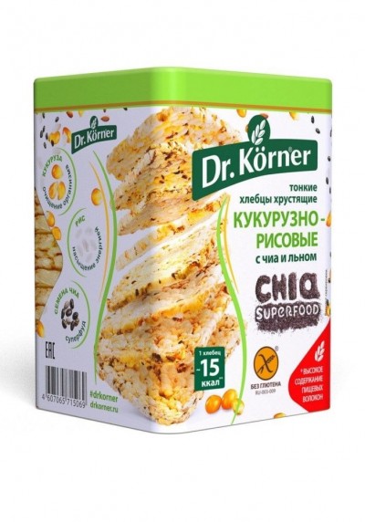 Хлебцы Кукурузно-рисовые с чиа и льном 100г