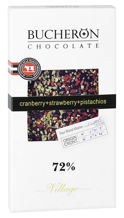 Шоколад горький с клубн. /клюква/ фисташ. Бушерон 100гр./картон/