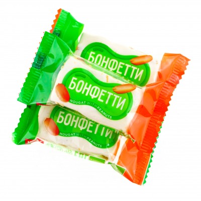 Конфеты Бонфетти нуга с арахисом 1кг Яшкино