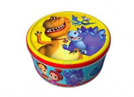 Печенье сдобное с сахарной обсыпкой Турбозавры 150гр ж/б Регнум