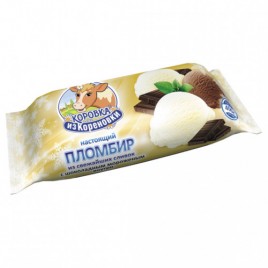 Мороженое Полено шоколадное и ванильное 400гр.Кореновка