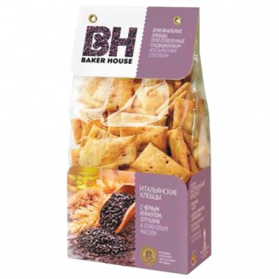 Хлебцы Baker House с отрубями,кунж,оливк.маслом 250г