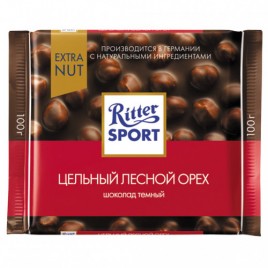 Шоколад Риттер Спорт темный с лесным орехом 100г