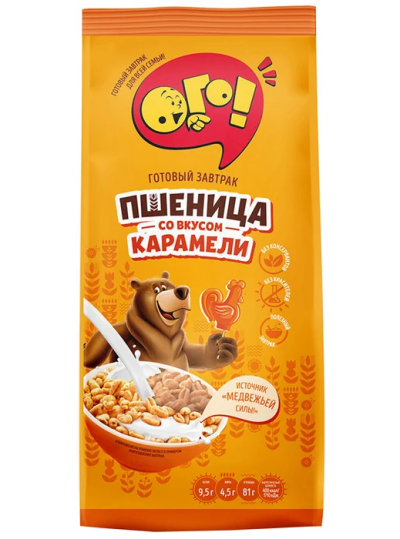 Готовый завтрак Ого! Воздушная пшеница со вкусом карамели 150гр