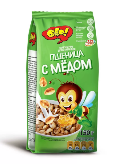 Готовый завтрак Ого! Пшеница с медом 150гр