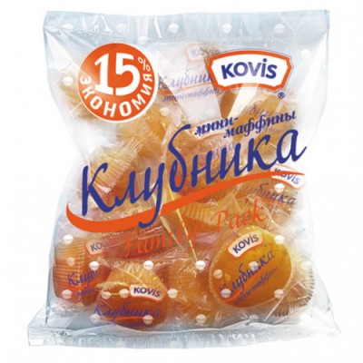 Мини-маффины клубника Ковис 16шт 470г