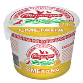 БЗМЖ Сметана 15% п/ст. 380г Свитлогорье