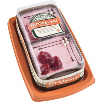Пирожное "Клубника со сливками" 2шт. 250г Тирольские пироги