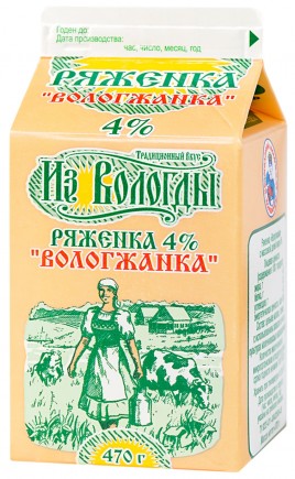 БЗМЖ Ряженка "Вологжанка" 4% 470г ВМК