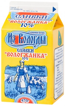 БЗМЖ Сливки "Вологжанка" 10% 470г ВМК