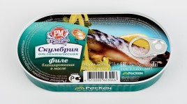 Филе скумбрия  бланш. в масле .Рыбное меню с ключ. 175 г.